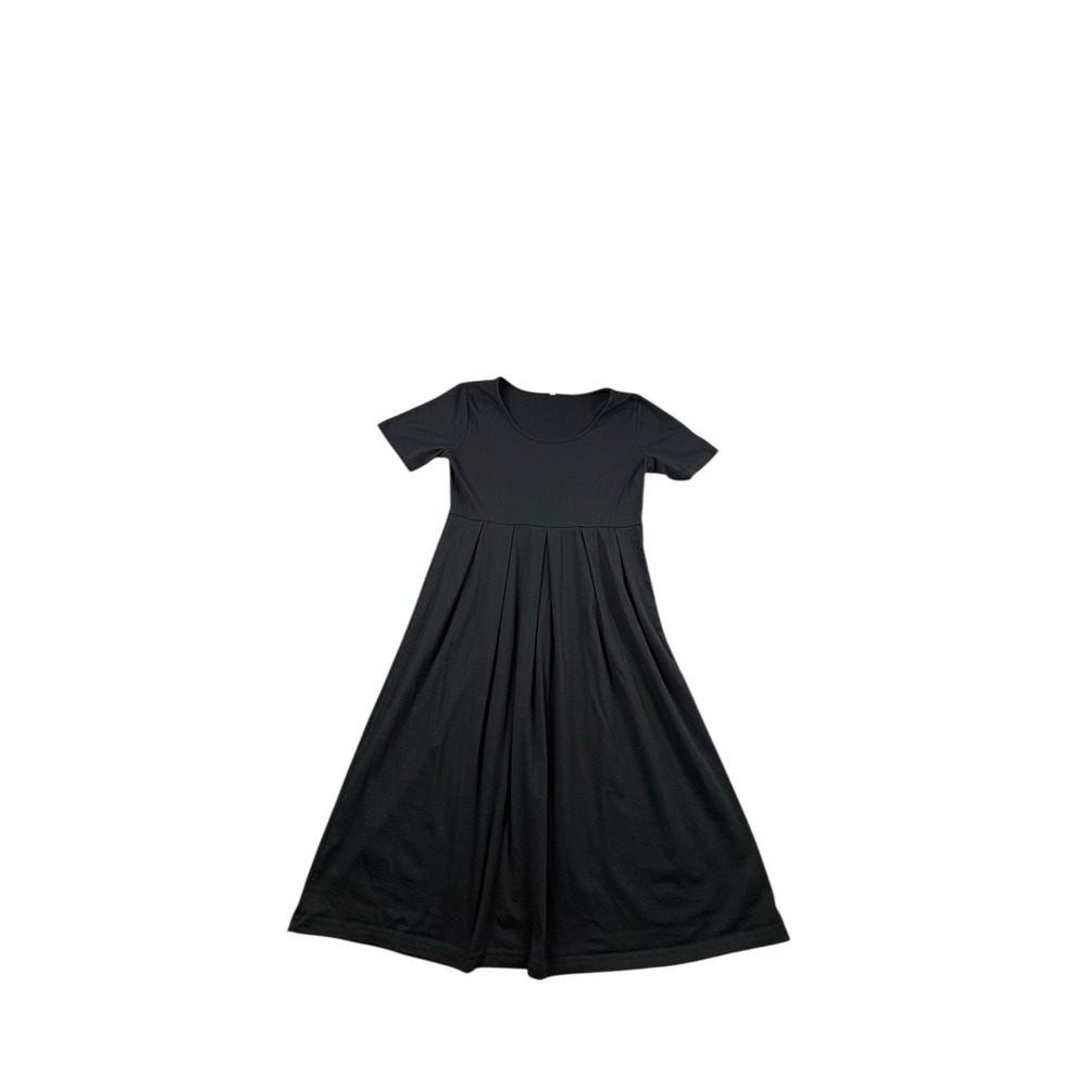 Unbranded Black Skater Dress Fit Flare Midi Short‎ Sleeve Medium